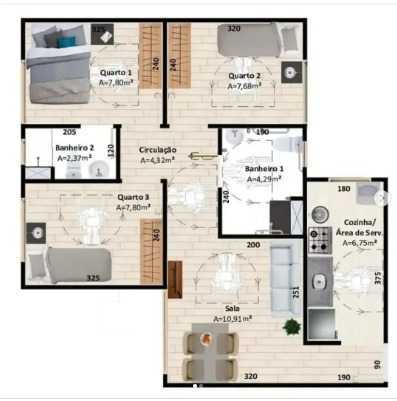 Planta - Apto 3 quartos (1 suíte) no último andar – Itapoã Parque | Aceita troca ou financiamento - Ricardo Passos - Corretor de Imóveis