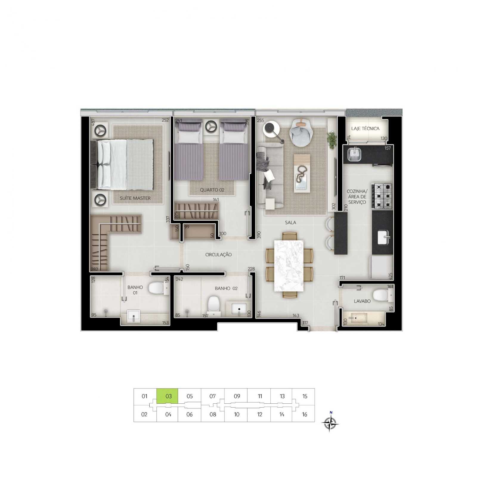 Planta - Parque das Palmeiras - Noroeste | 2 quartos | Pronto para morar - Ricardo Passos - Corretor de Imóveis