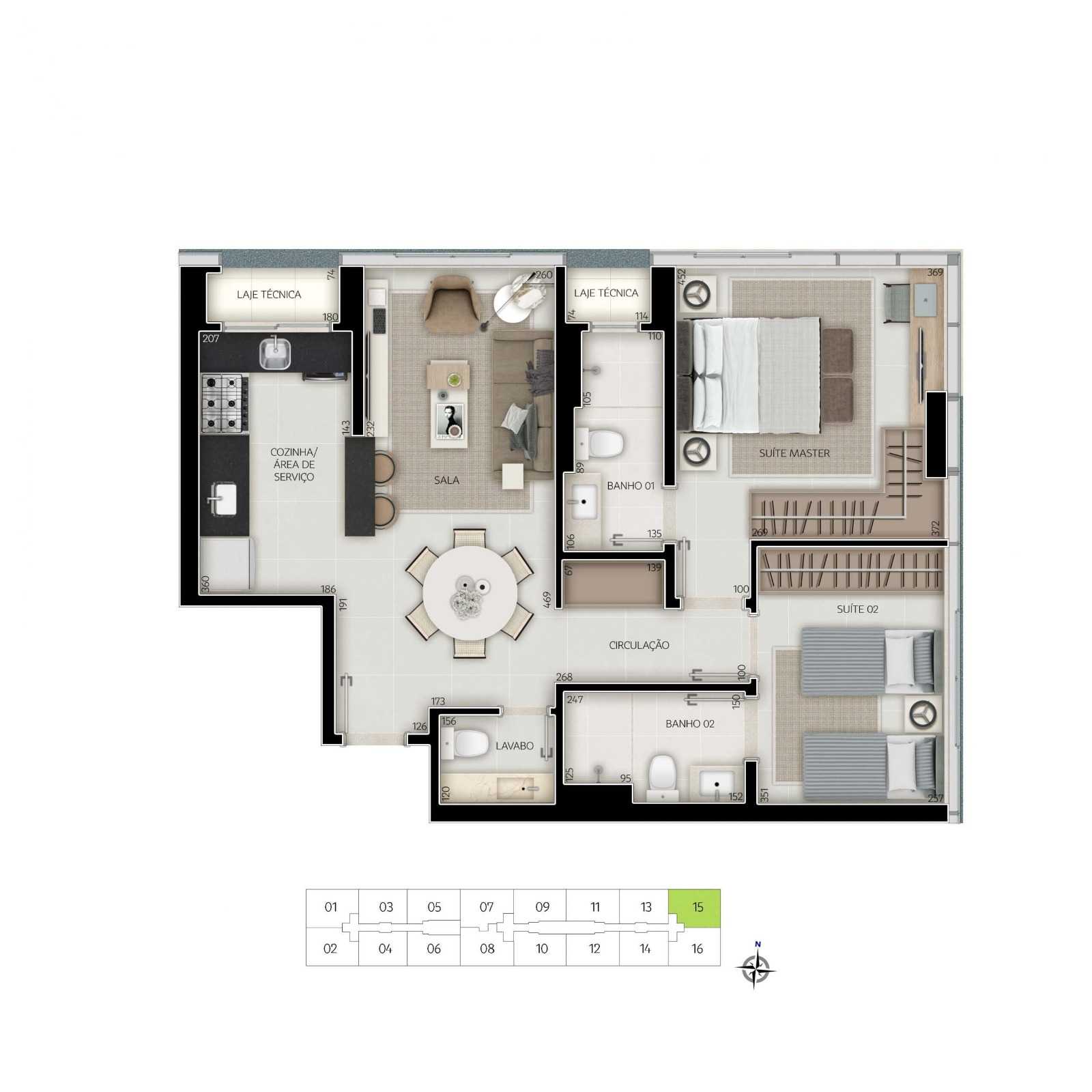 Planta - Parque das Palmeiras - Noroeste | 2 quartos | Pronto para morar - Ricardo Passos - Corretor de Imóveis