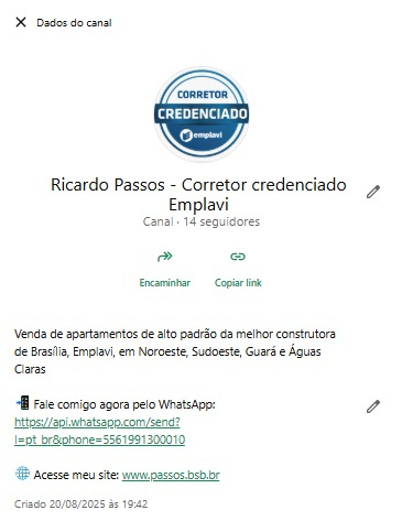 Canal no WhatsApp - Ricardo Passos - Corretor de Imóveis